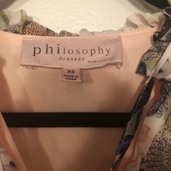 NWOT Philosophy Pink Floral two layer dress - Picture 2 of 4